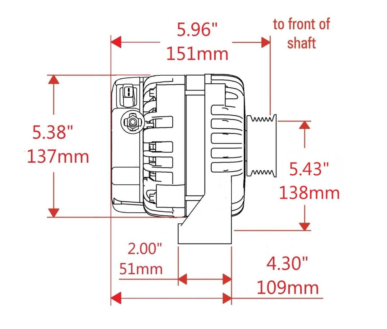 Powermaster - 12V 180a Reverse Rotation Alternator for LS/LT - ICT Billet PWM-8540093-1CCW