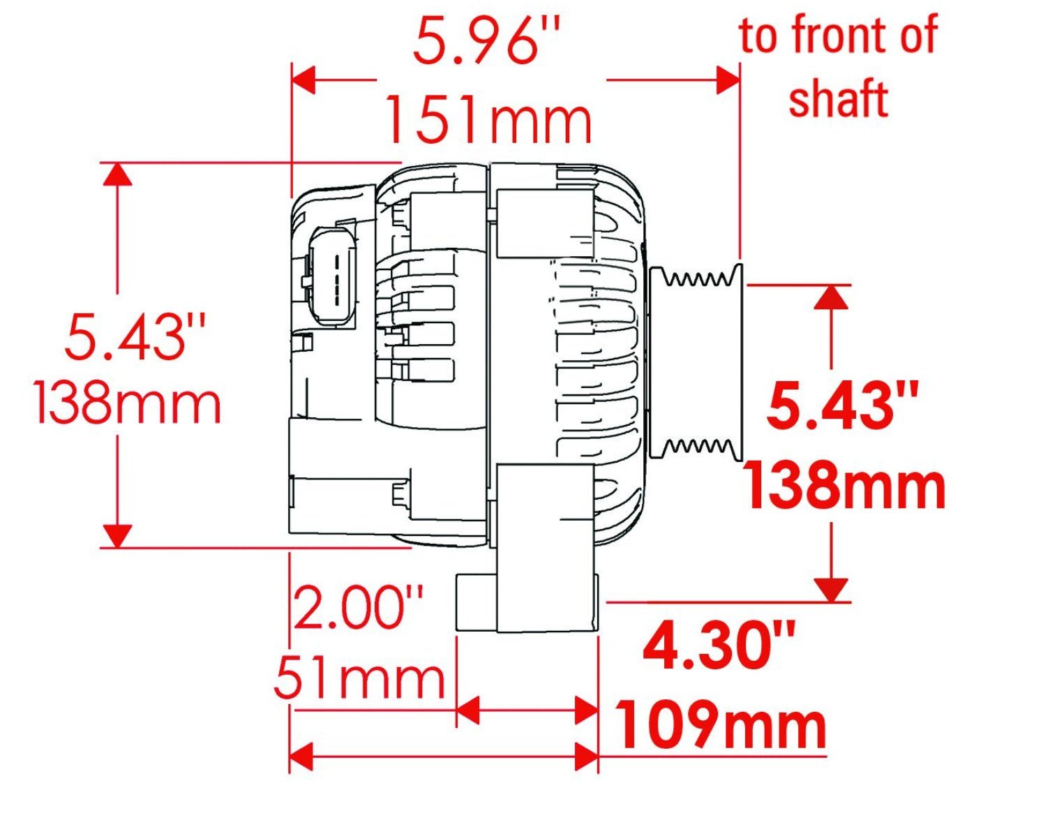 Powermaster - 165a Alternator for LS/LT - ICT Billet PWM-584061