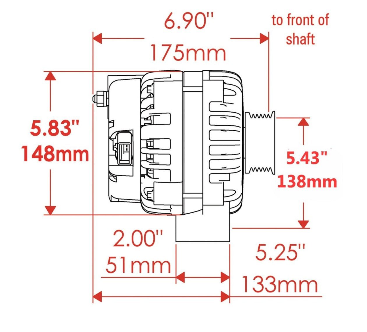 Powermaster - 220a High-Amp XS Volt Alternator for LS/LT - ICT Billet PWM-582378