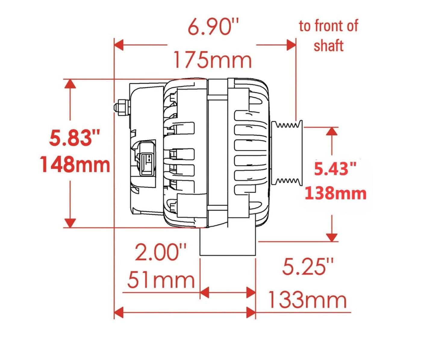 Powermaster - 220a OEM Replacement Alternator for LS/LT - ICT Billet PWM-48237