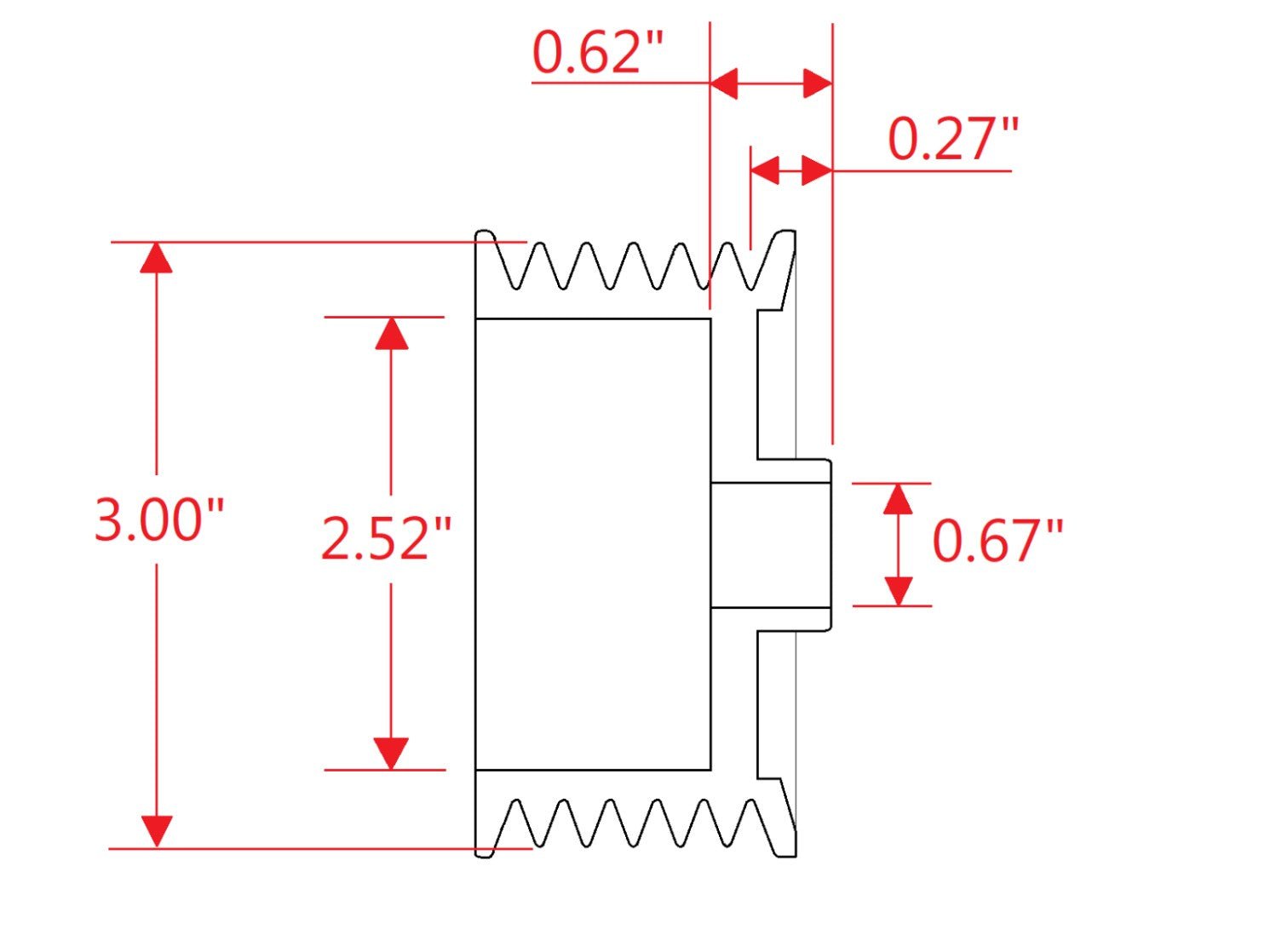 PowerMaster - 3" Alternator Pulley - ICT Billet PWM-195
