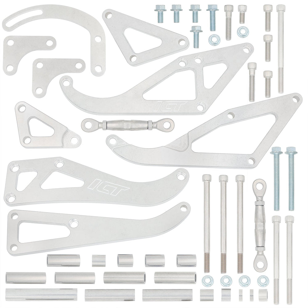 SBC Alternator Power Steering A/C Compressor Bracket Kit for Long Water ...