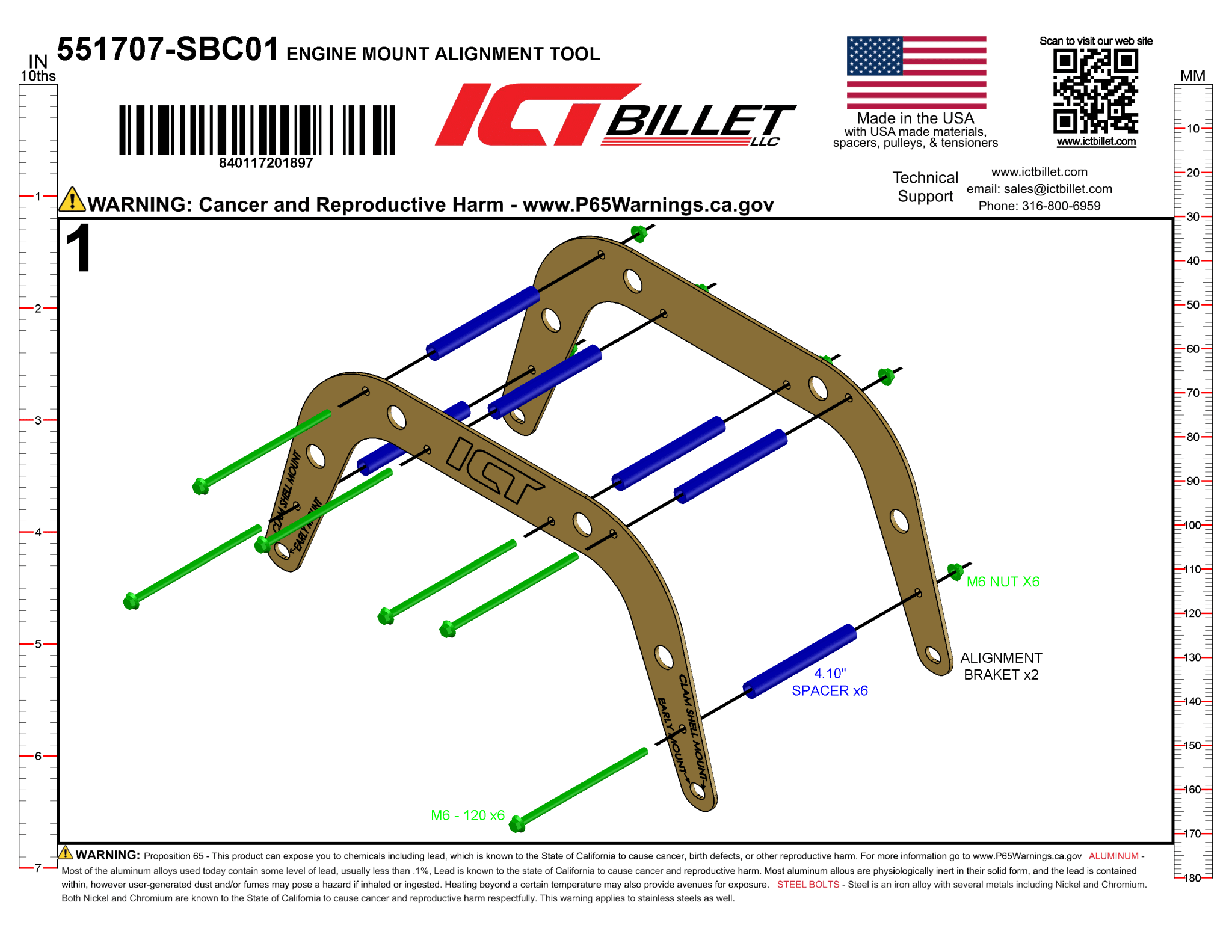 SBC Motor Mount Alignment Jig - ICT Billet 551707-SBC01