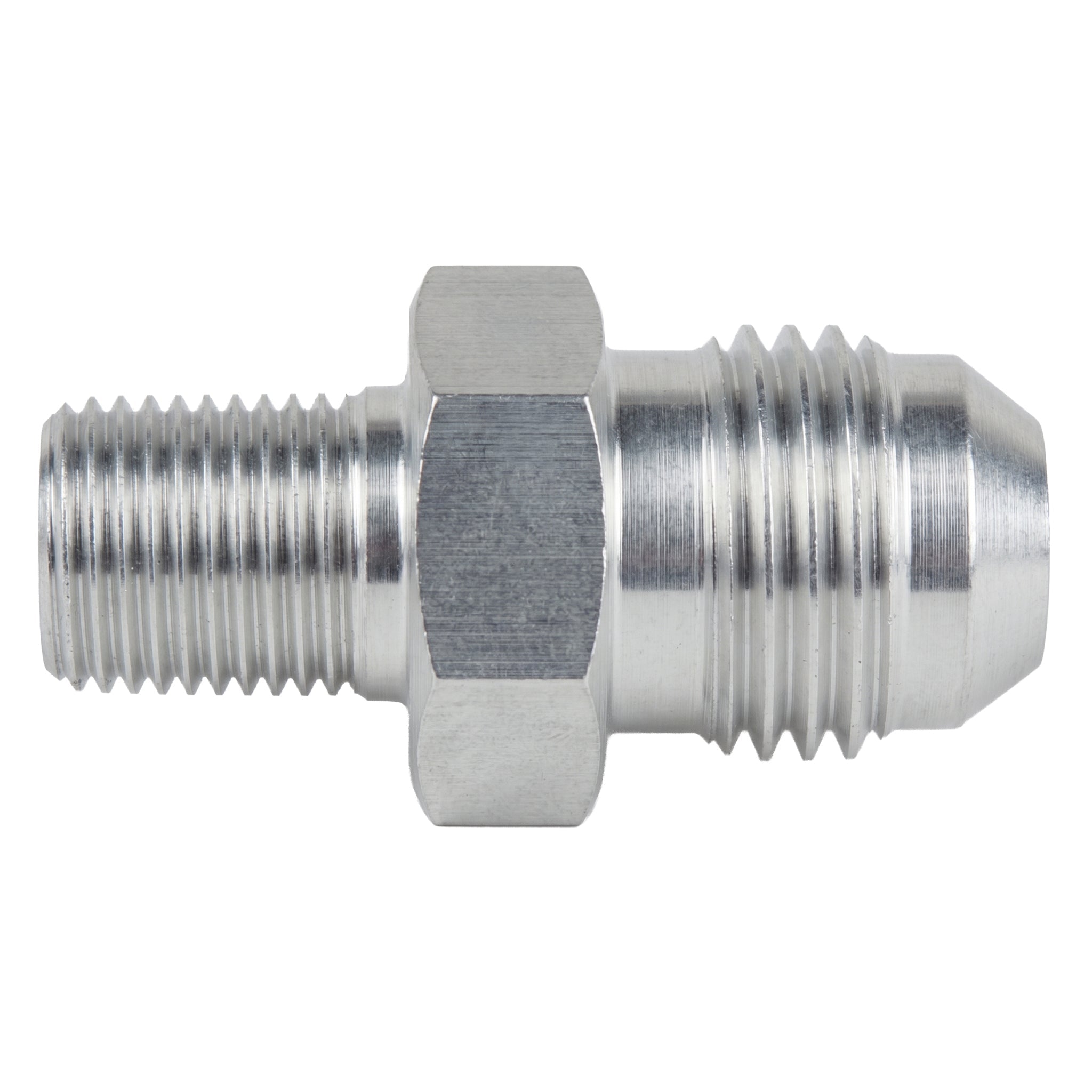 Straight -6AN Flare Male to 1/8"NPT Pipe Adapter Fitting 6 AN Bare Aluminum - ICT Billet AN816-06-02A