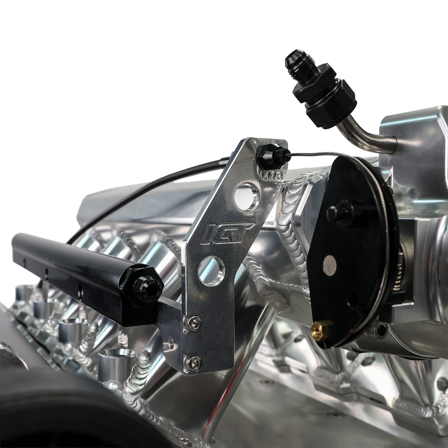 Throttle Cable Bracket For Sheet Metal Intake Manifold (LS3 Round) - ICT Billet 551447R