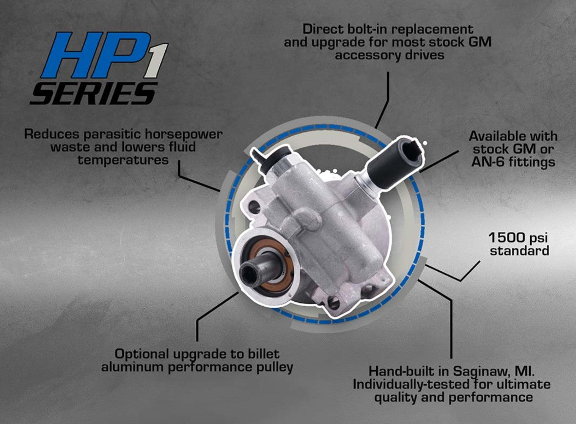 Turn One - 1997 - 2013 LS1 LS3 Corvette Power Steering Pump - HP1 Series - ICT Billet PUM100-HP1