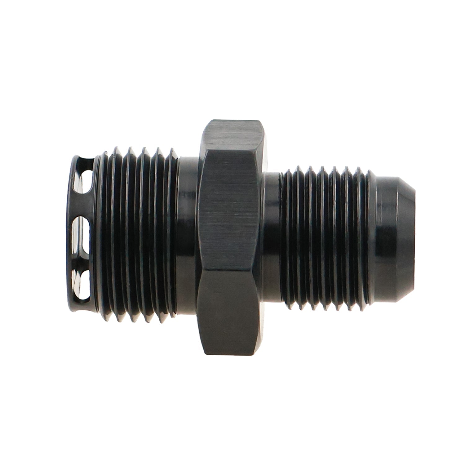 Valve Cover Baffle Fitting 10AN to - 12AN ORB Black Anodized - ICT Billet 551883-10-12