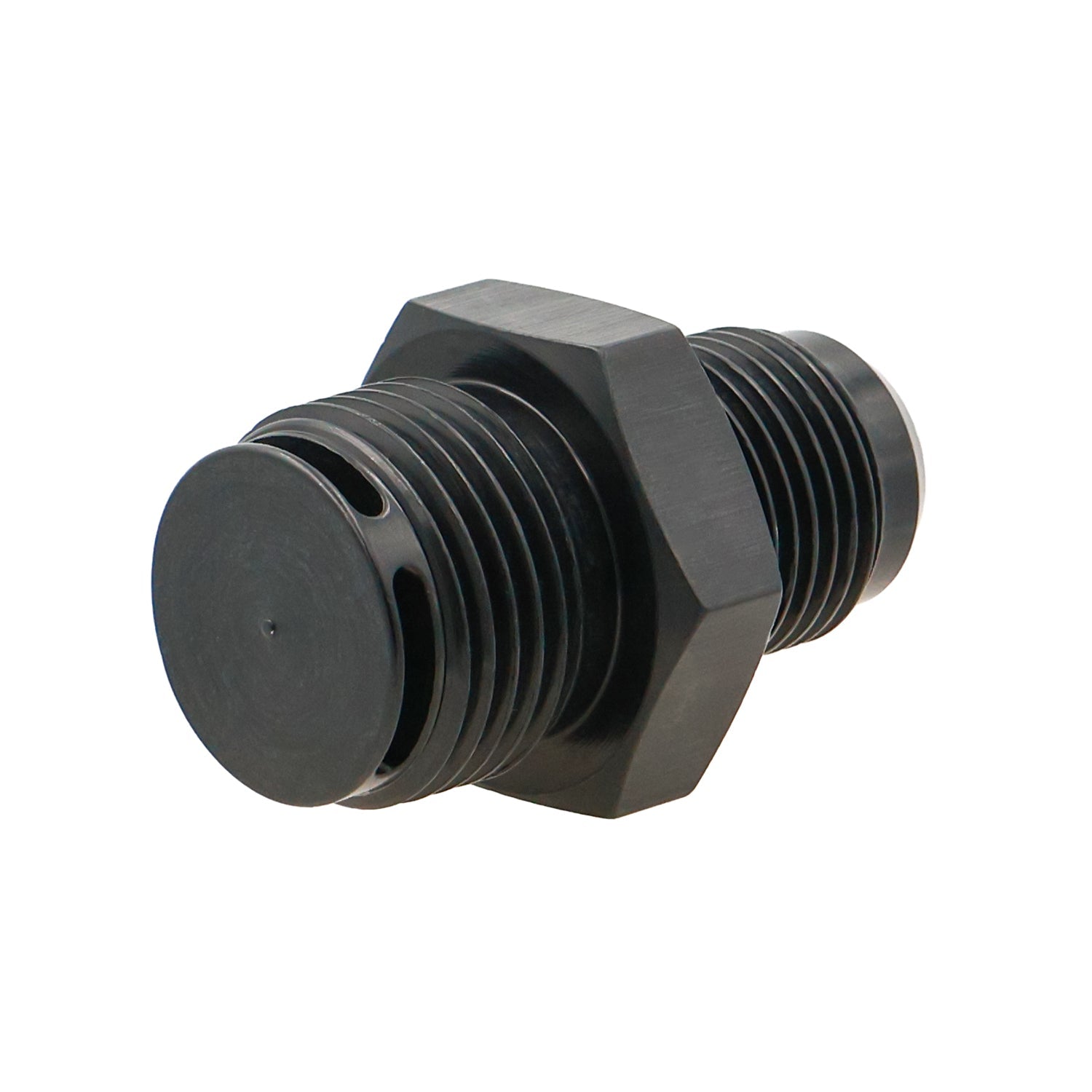 Valve Cover Baffle Fitting 10AN to - 12AN ORB Black Anodized - ICT Billet 551883-10-12