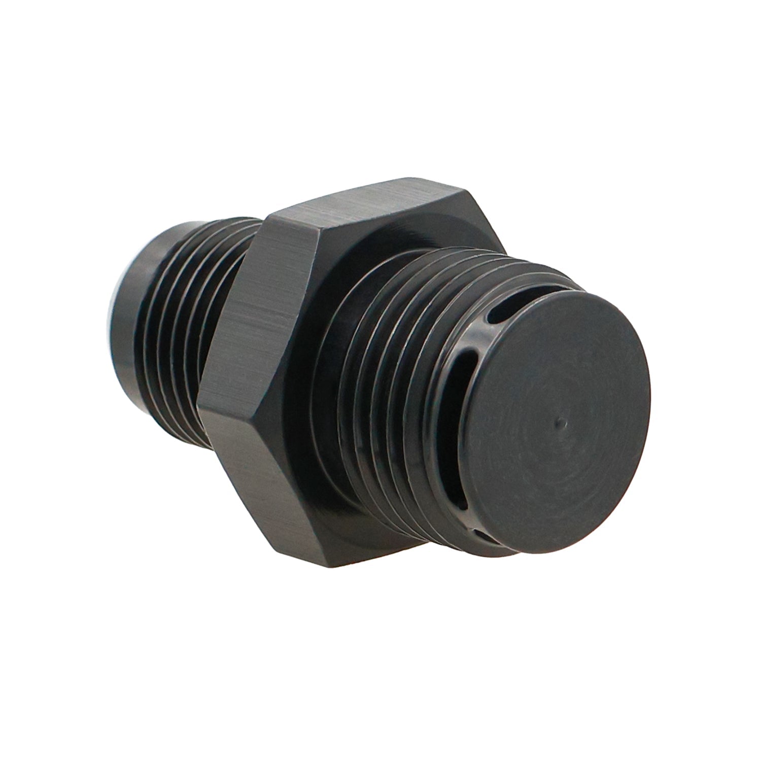 Valve Cover Baffle Fitting 10AN to - 12AN ORB Black Anodized - ICT Billet 551883-10-12
