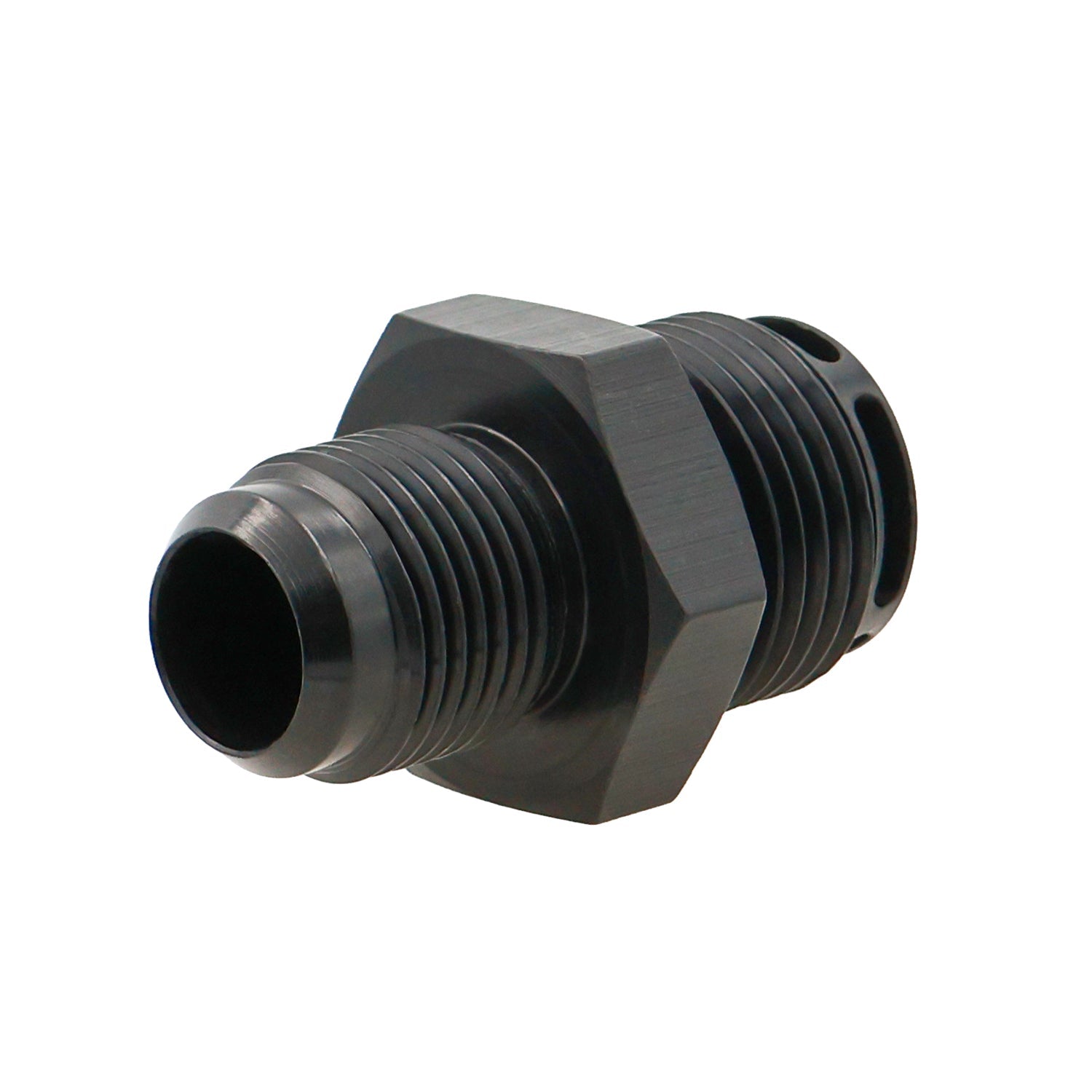 Valve Cover Baffle Fitting 10AN to - 12AN ORB Black Anodized - ICT Billet 551883-10-12