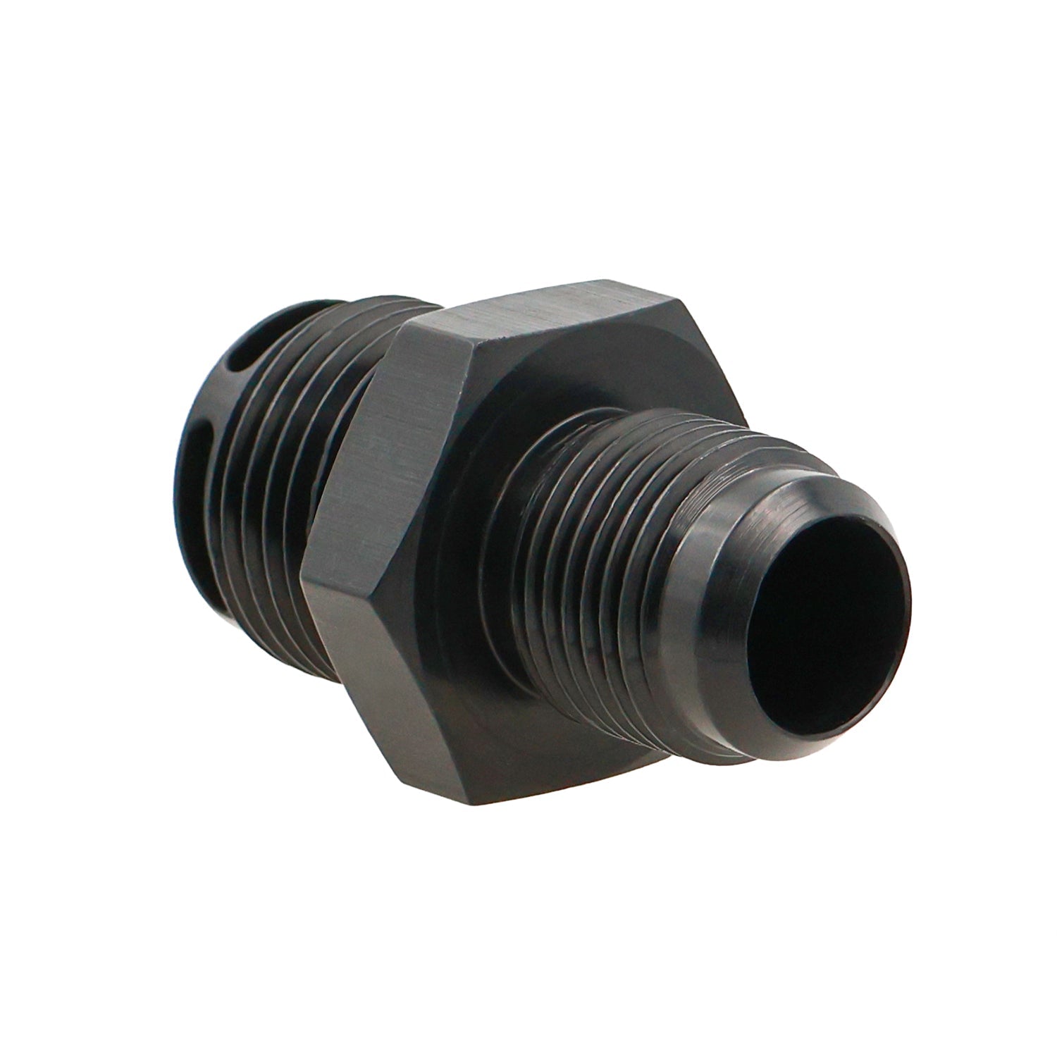 Valve Cover Baffle Fitting 10AN to - 12AN ORB Black Anodized - ICT Billet 551883-10-12