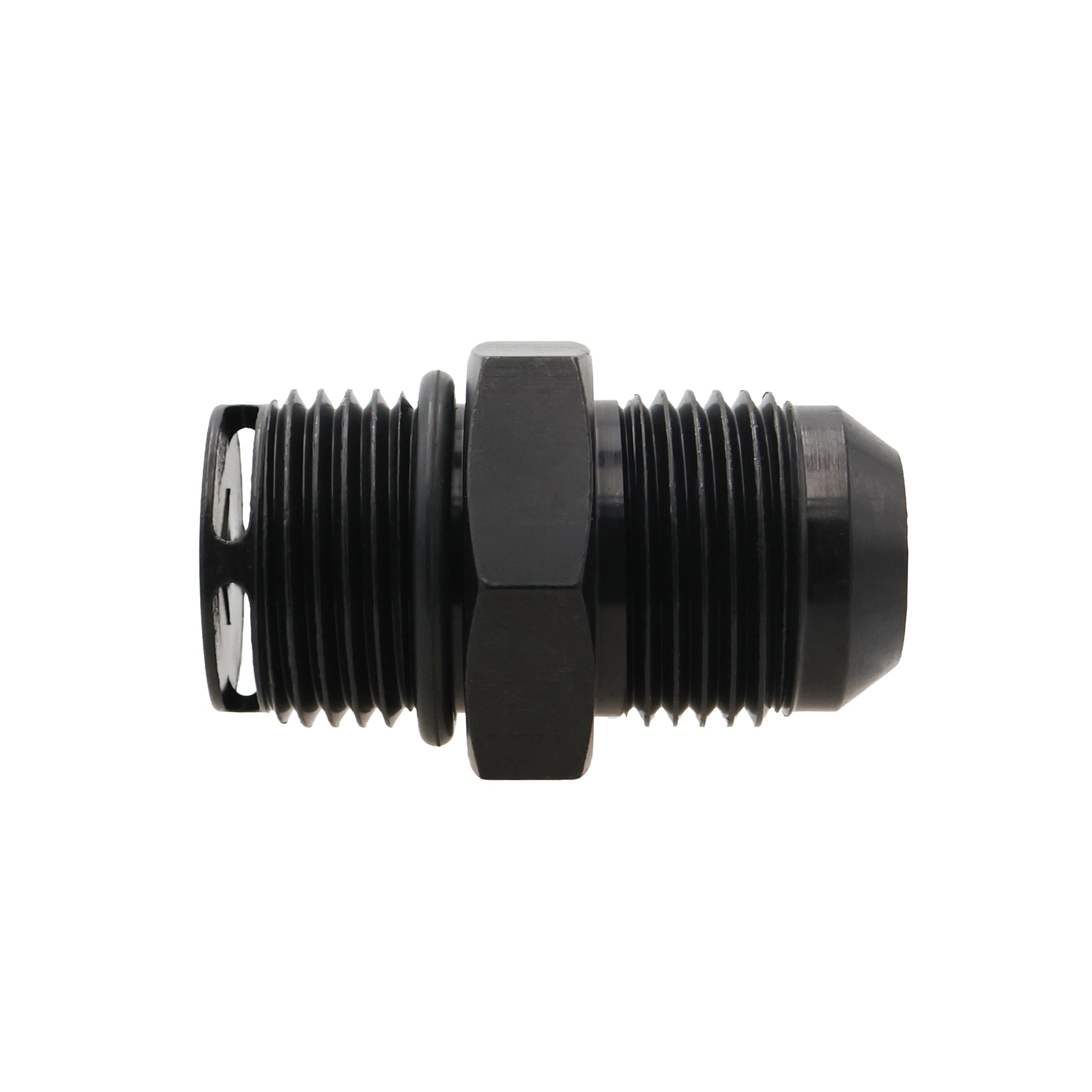 Valve Cover Baffle Fitting 12AN to -12AN ORB Black Anodized - ICT Billet 551883