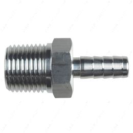 AN840-06-08A Straight 1/2" NPT Pipe to 3/8" .375" Hose Barb Fitting Bare Aluminum