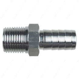AN840-10-08A Straight 1/2" NPT Pipe to 5/8" .625" Hose Barb Fitting Bare Aluminum