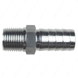 AN840-12-08A Straight 1/2" NPT Pipe to 3/4" .750" Hose Barb Fitting Bare Aluminum