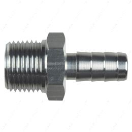 AN840-06-06A Straight 3/8" NPT Pipe to 3/8" .375" Hose Barb Fitting Bare Aluminum