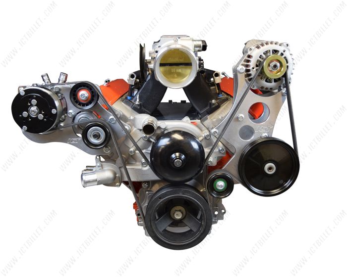 Power Steering Pump Bracket Low Mount Alternator Kit For Camaro LS1 Billet